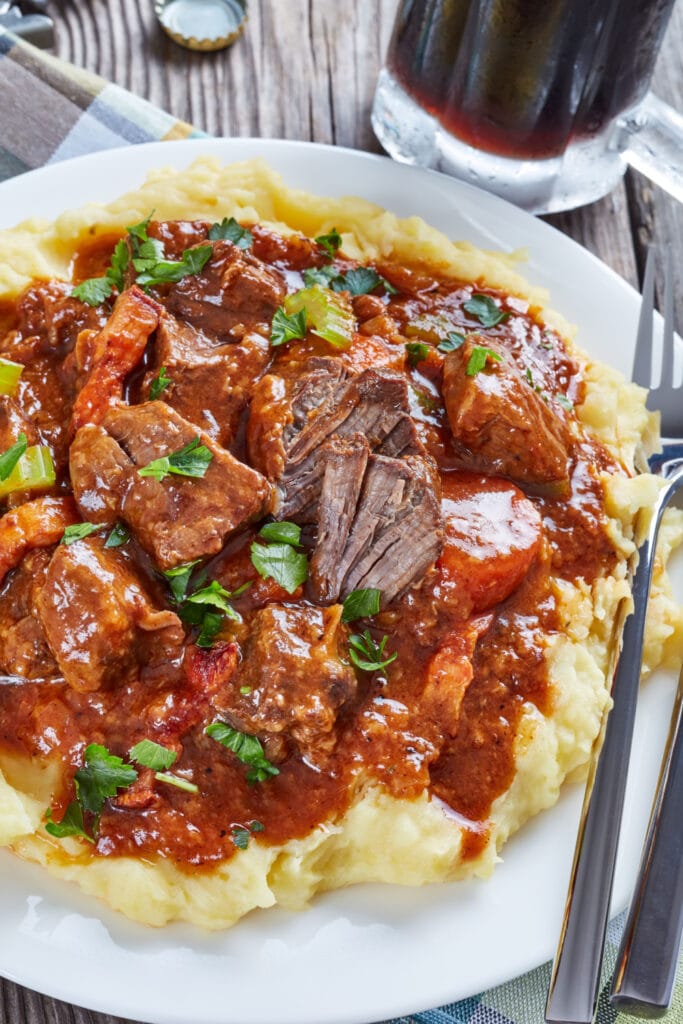 Guinness Beef Stew With Mashed Potatoes