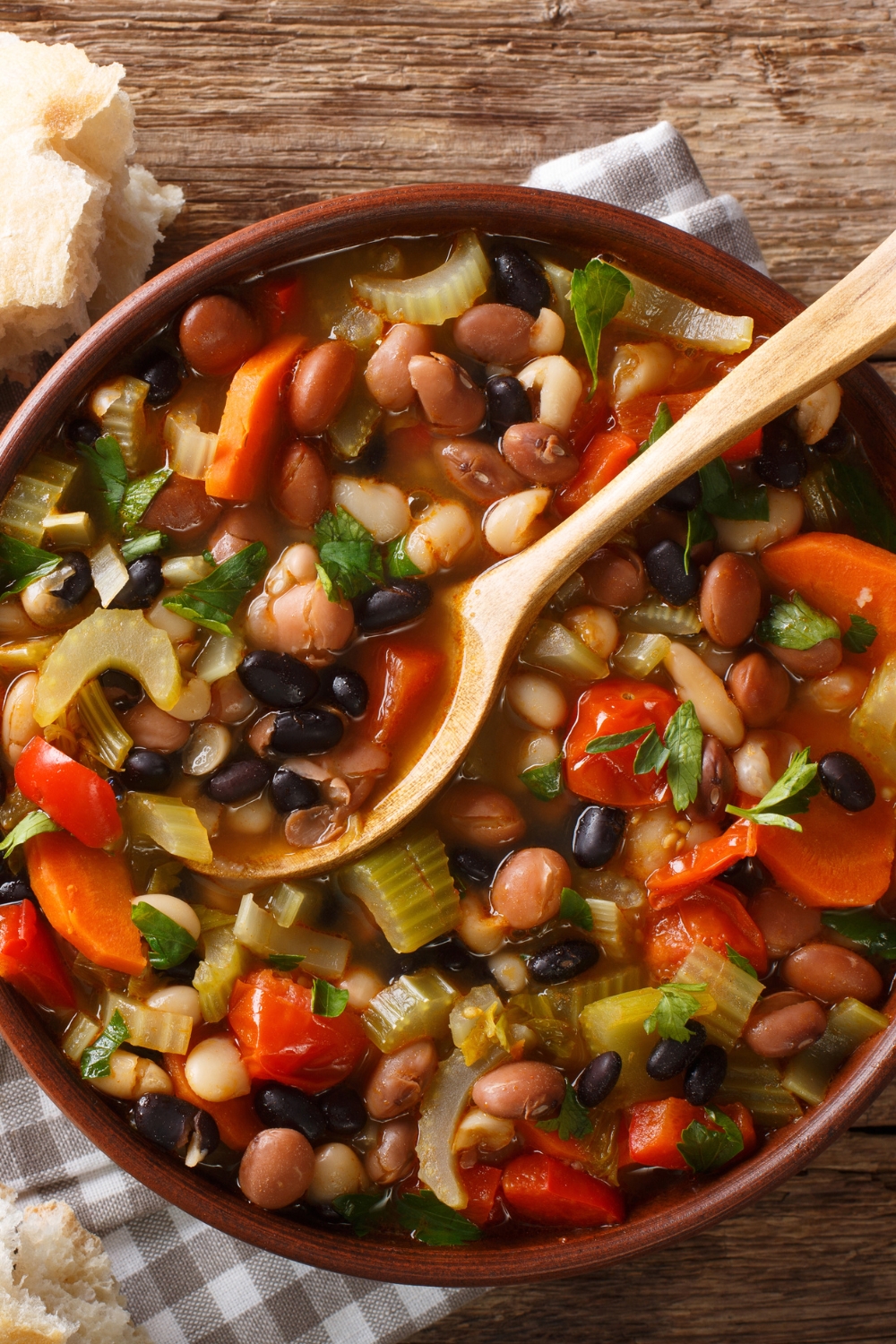 Healthy Three Bean Soup with Black Beans and Kidney Beans