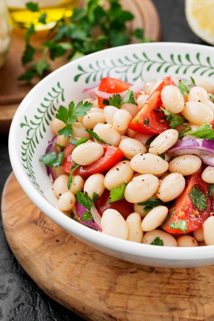 20 Best Legume Recipes To Put On Repeat Insanely Good   Healthy White Bean Salad With Tomatoes And Herbs 750x1125 