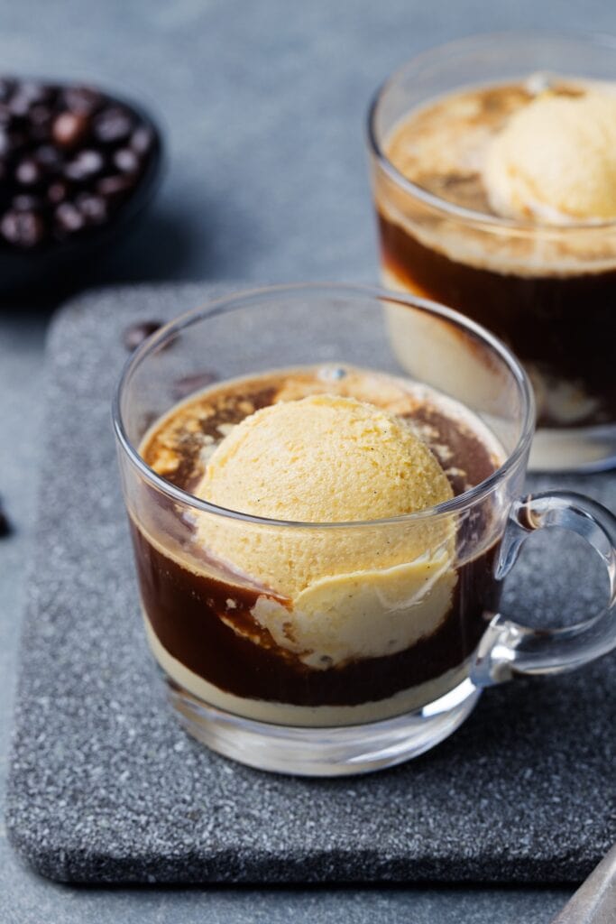 Homemade Affogato Coffee with Ice Cream