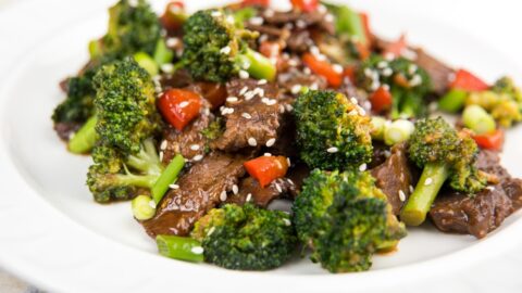 Homemade Broccoli and Rice with Oyster Sauce and Sesame Seeds