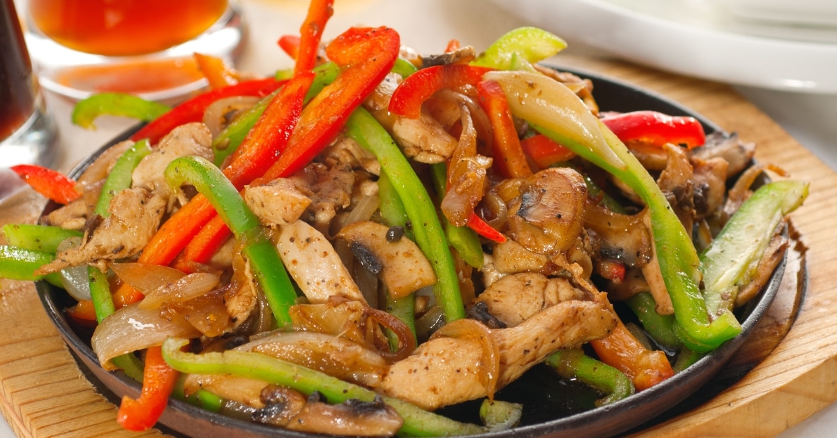 Homemade Chicken Fajitas with Peppers and Vegetables