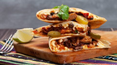 Homemade Chicken Quesadillas with Lime, Jalapeno and Cheese