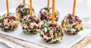Homemade Christmas Cheese Balls with Cranberries and Pecans