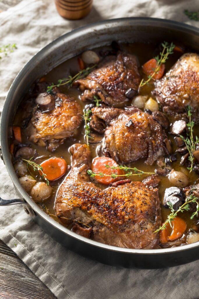 Homemade Coq Au Vin with Chicken and Veggies