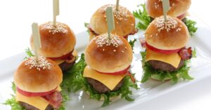 Homemade Hamburger Sliders with Cheese and Onions