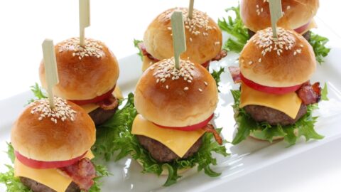 Homemade Hamburger Sliders with Cheese and Onions