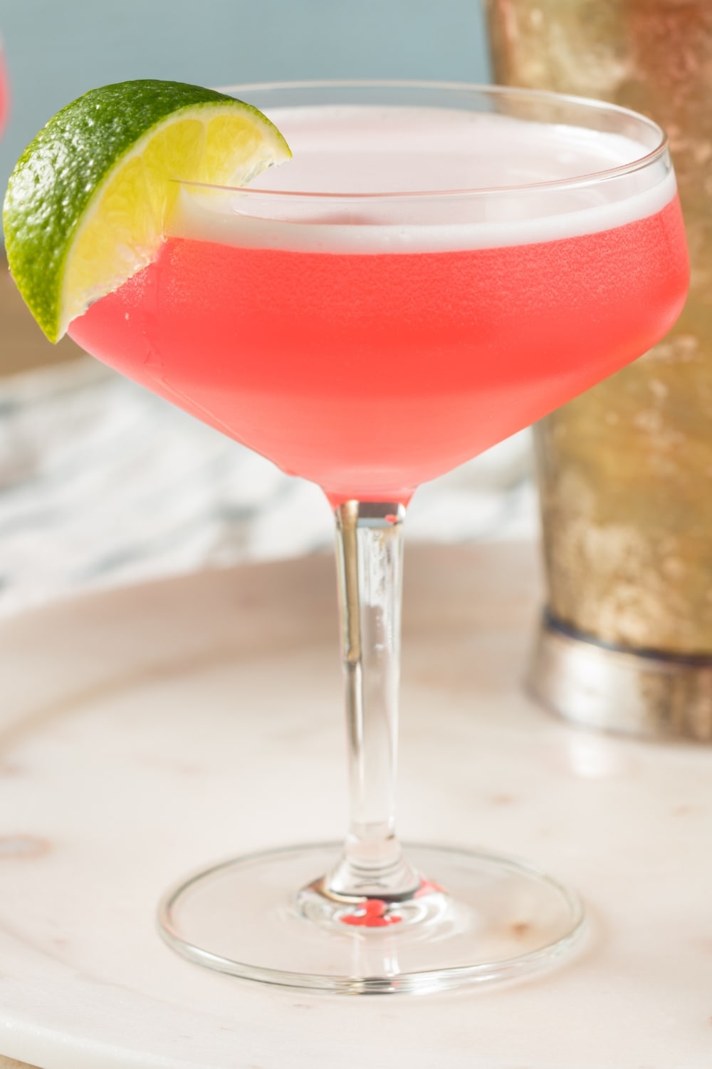 Homemade Pink Cosmopolitan with Lime