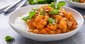 Homemade Vegan Curry Cauliflower Curry with Rice