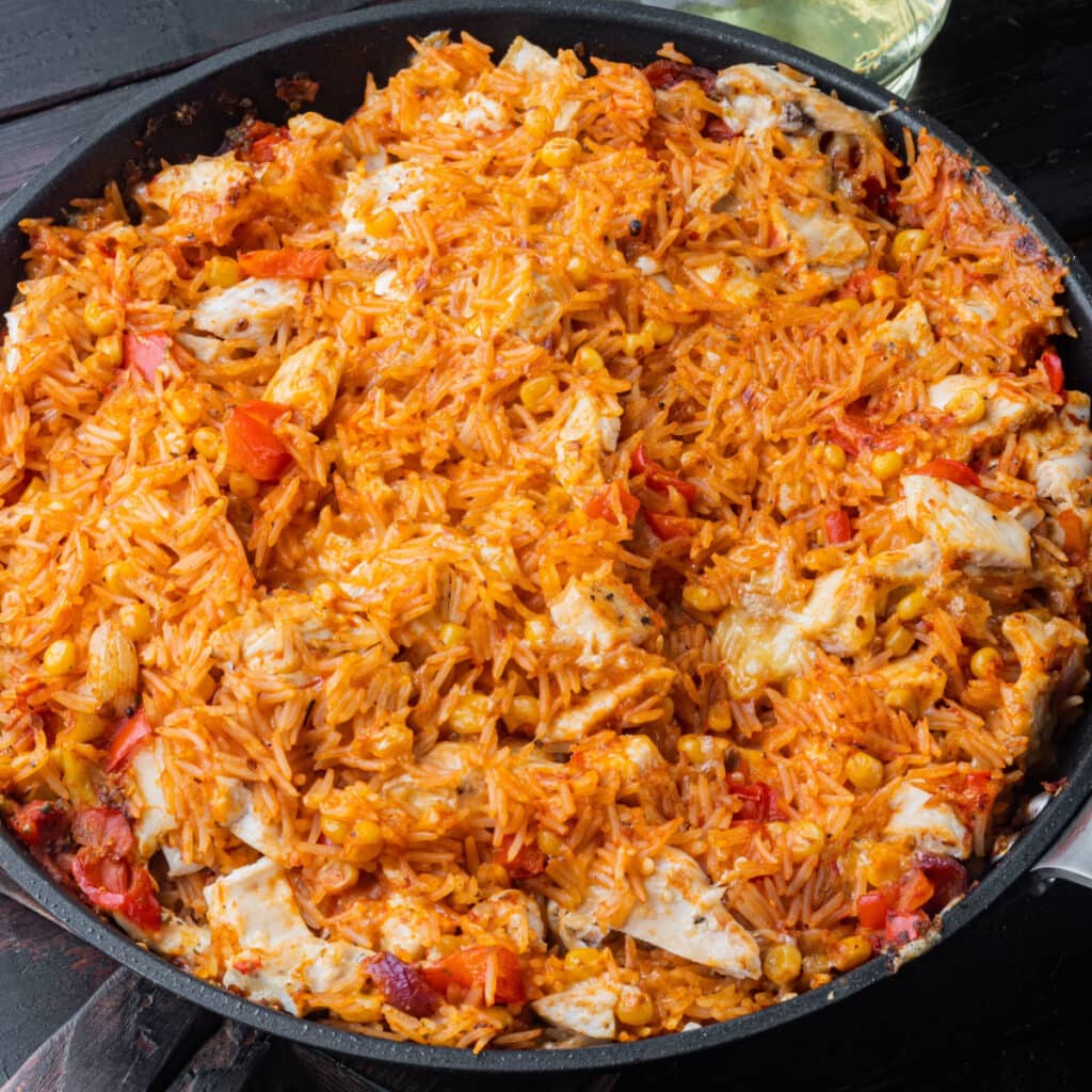 Flavorful Mexican Chicken and Rice in a Skillet