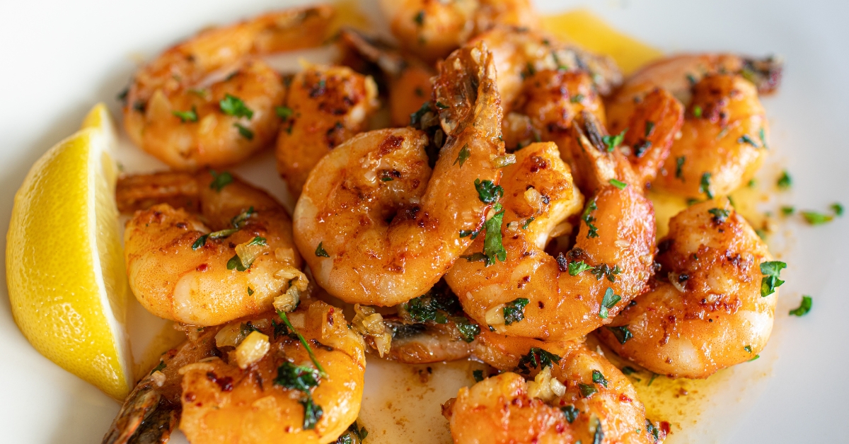Pan Fried Garlic Butter Shrimp with Lemon and Herbs