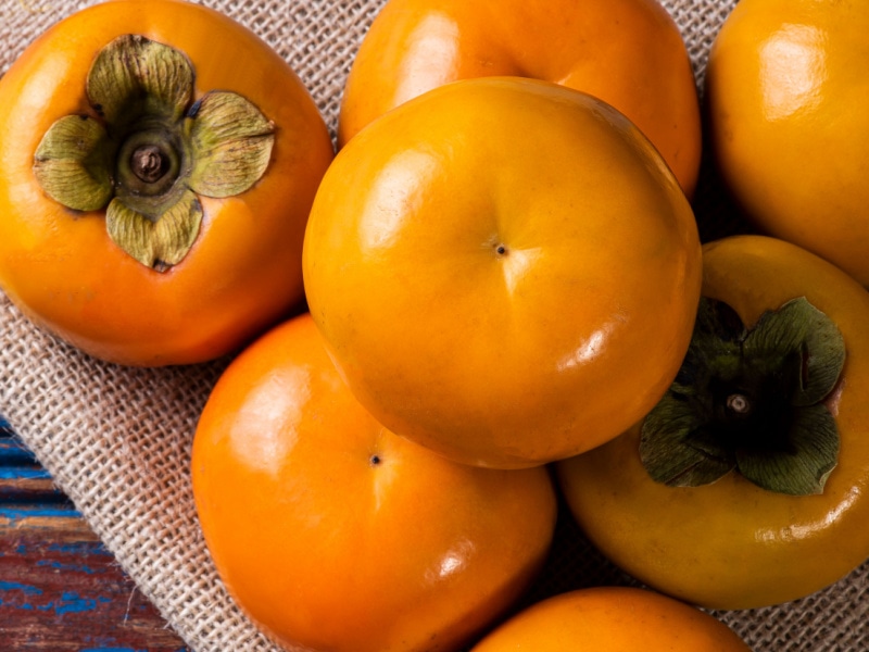 Persimmons on a Cloth Sack