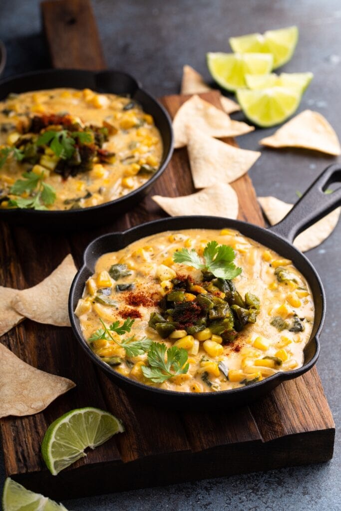 Queso Dip with Corn and Poblano Peppers