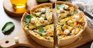 Spinach Quiche Slices with Cheese