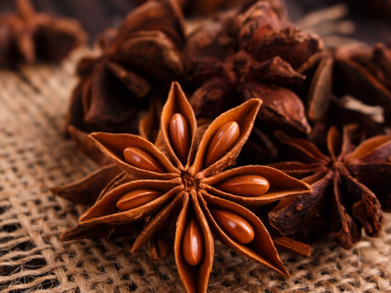 Star Anise in a Rustic Cloth