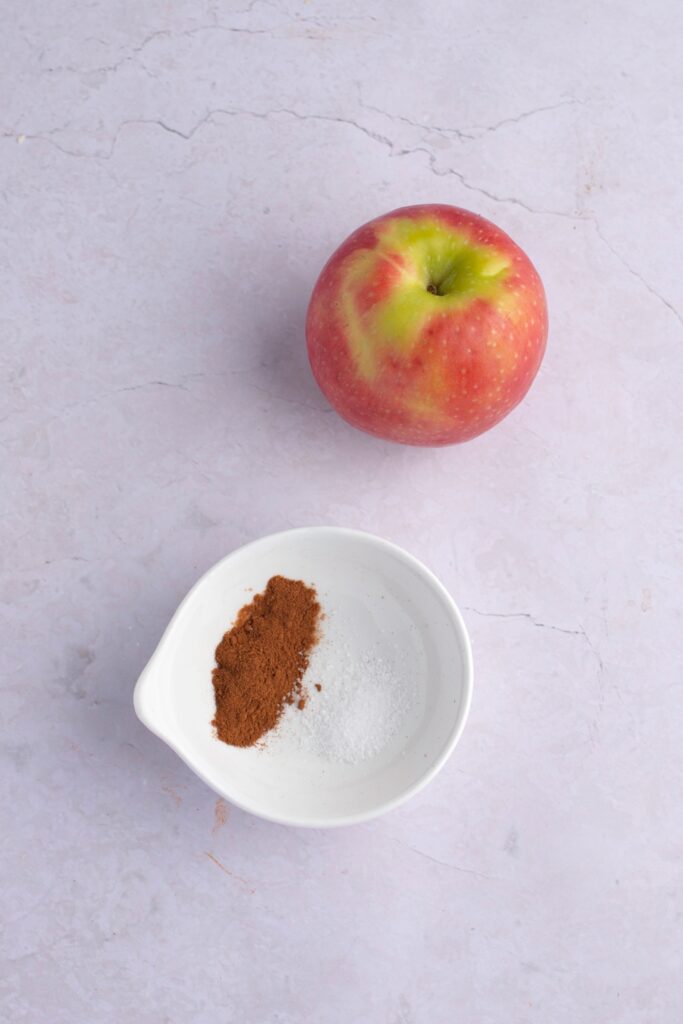 Air Fryer Apple Chips Ingredients - Apple, Ground Cinnamon and Salt