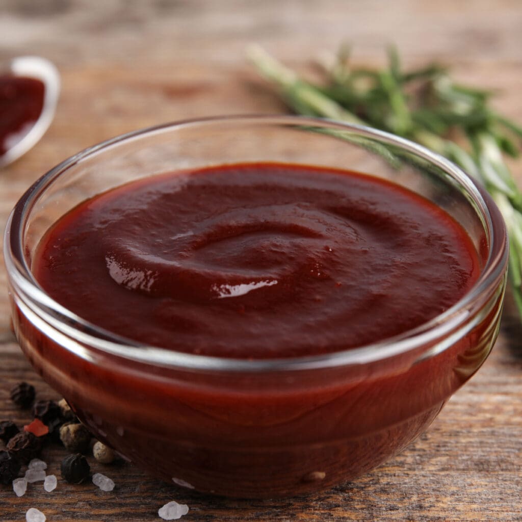 BBQ Sauce in a Clear Bowl