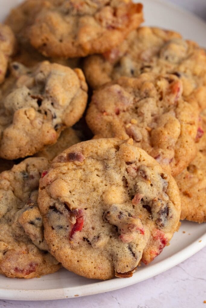 Baked Fruitcake Cookies with Cherry, Pineapple, Walnuts and Pecans