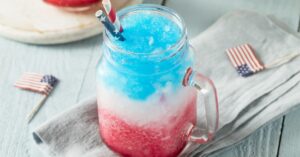 Boozy Refreshing Red, White and Blue Slushie Cocktail