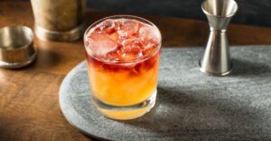 Boozy Port New York Sour Cocktail with Bourbon