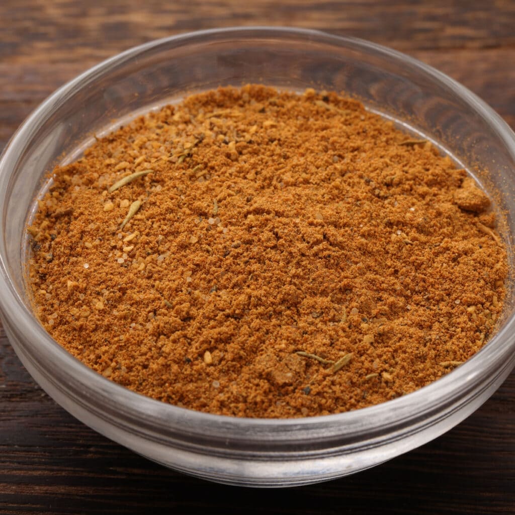 Cajun Spice in a Glass Bowl