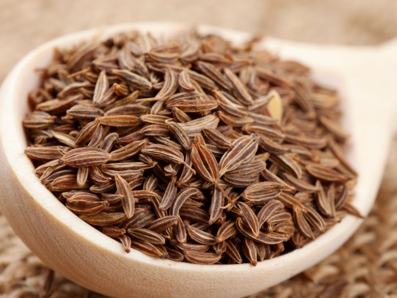 Caraway Seeds in a Wooden Bowl