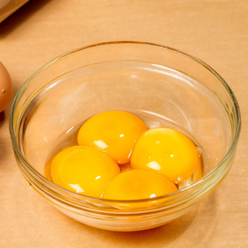Golden Yolks in a Clear bowl