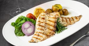 Grilled Sea Bass with Salad and Potatoes