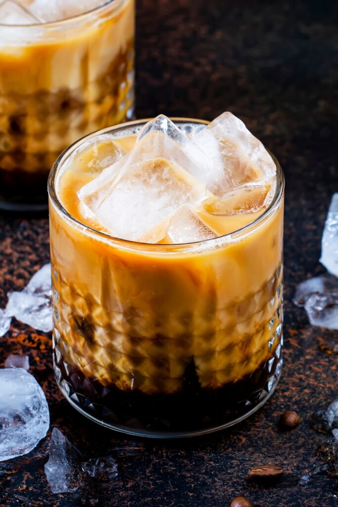 Homemade Espresso White Russian Cocktail with Ice