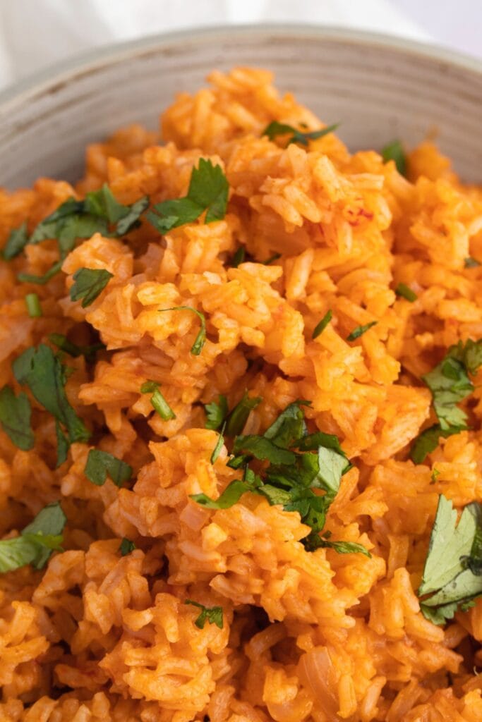 Homemade Mexican Red Rice In a Bowl