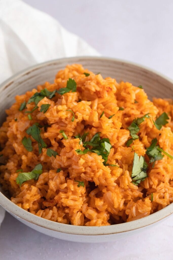 Homemade Mexican Red Rice with Cilantro