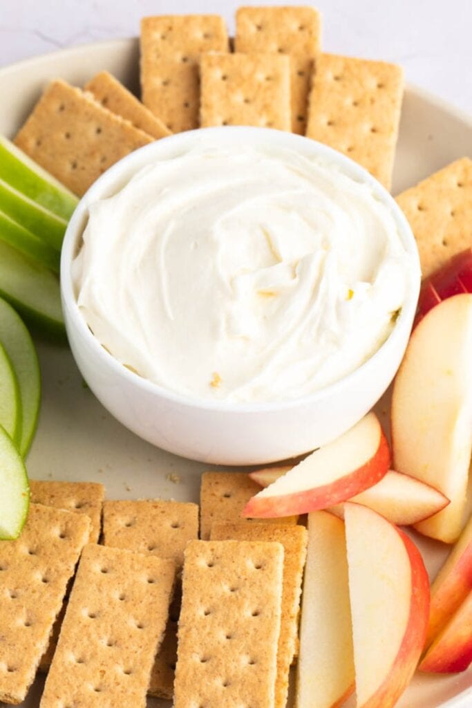 Homemade Fruit Dip with apples and Crackers