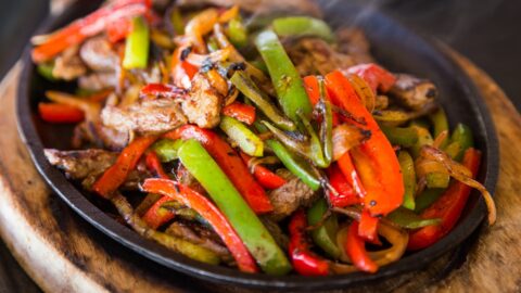 Homemade Grilled Steak Fajitas with Peppers