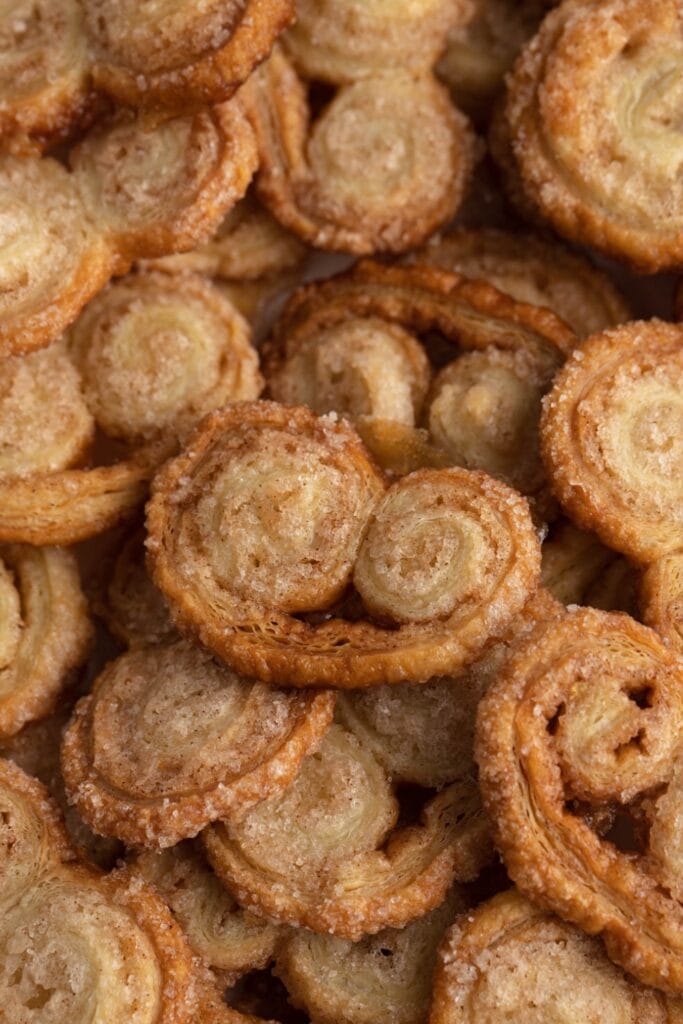 Palmier Cookies with Sugar and Cinnamon