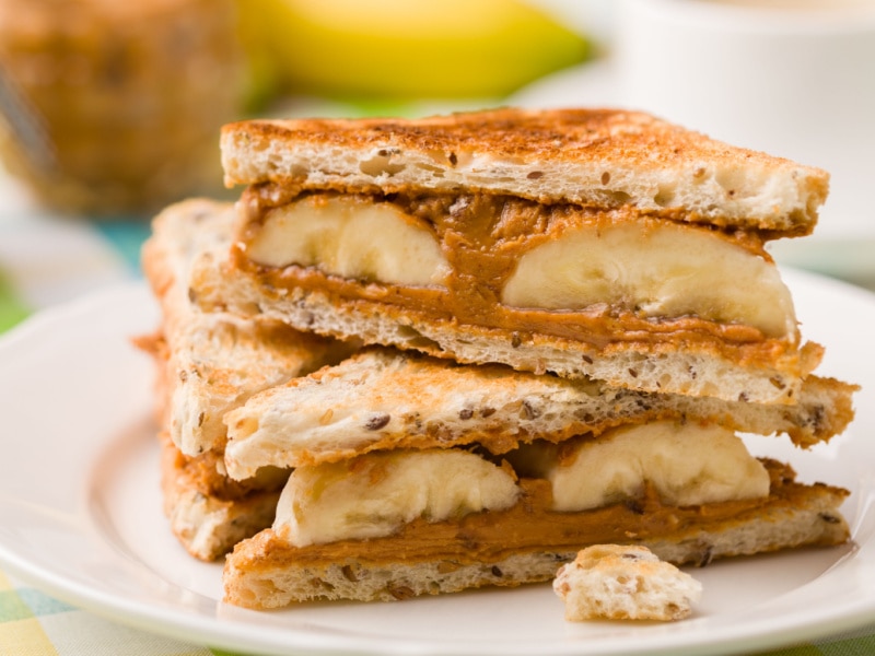 Peanut Butter and Banana Sandwhich Slices