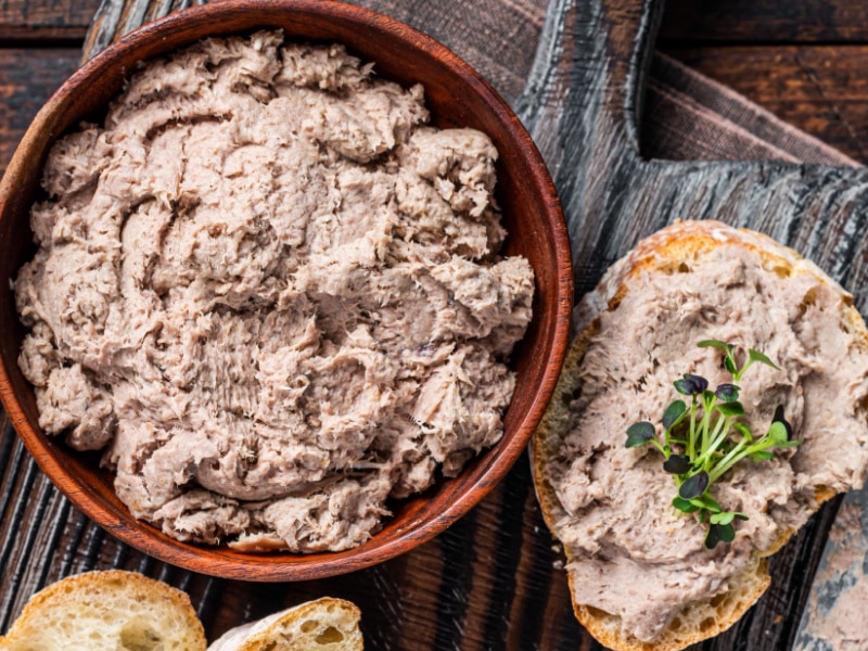 Rillettes on a Wooden Bowl 
