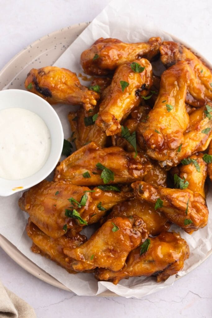 Spicy Mango Habanero Chicken Wings with Sauce