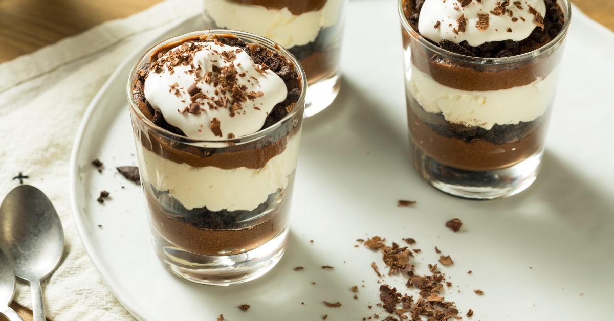 Sweet Homemade Chocolate Parfait with Whipped Cream