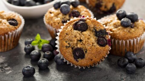 Sweet and Fluffy Vegan Blueberry Strawberry Muffins