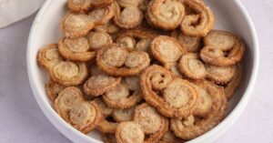 Sweet Homemade Palmier Cookies in a White Bowl