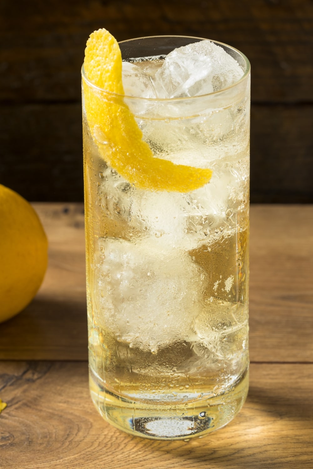 Classic Highball Cocktails Featuring Alcohol Whiskey and Soda Highball with Lemon
