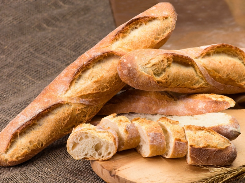 Whole and Sliced Baguette 