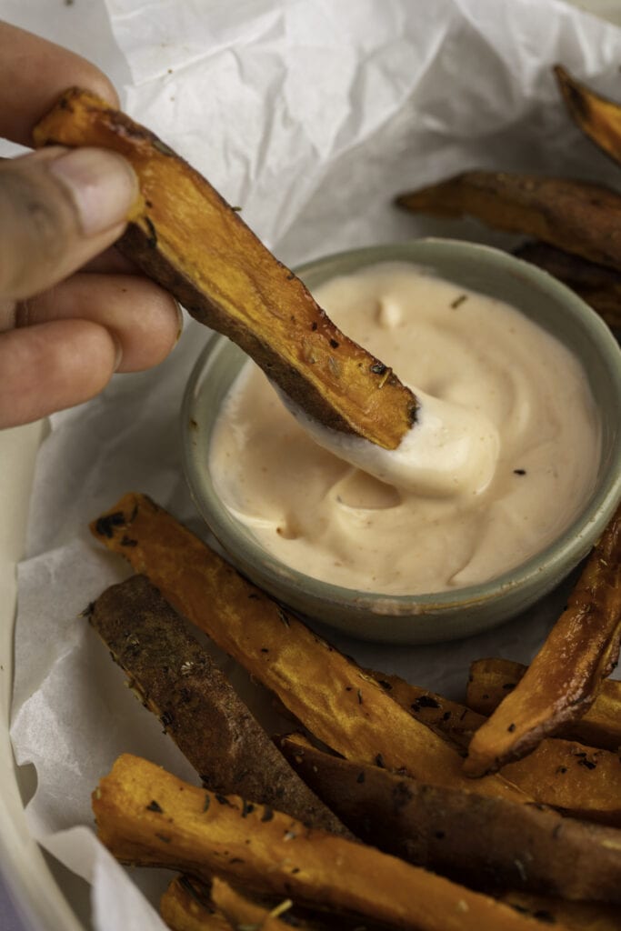 Baked Sweet Potato Fries with Dipping Sauce