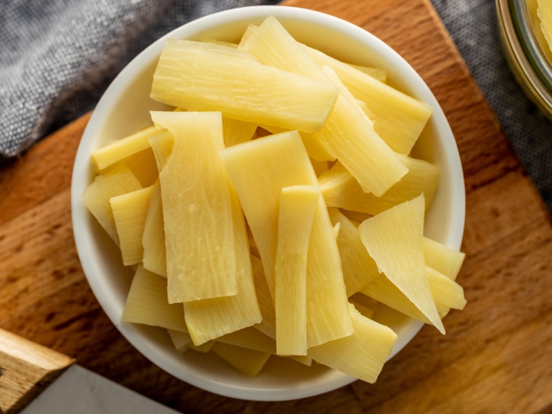 A Bowl of Sliced Bamboo Shoots