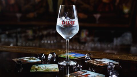 Boozy Homemade Lillet Blanc Garnished with Lavender