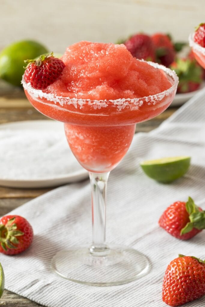 Boozy Strawberry Margarita with Salt
