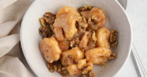 Bowl of Homemade Honey Walnut Shrimp