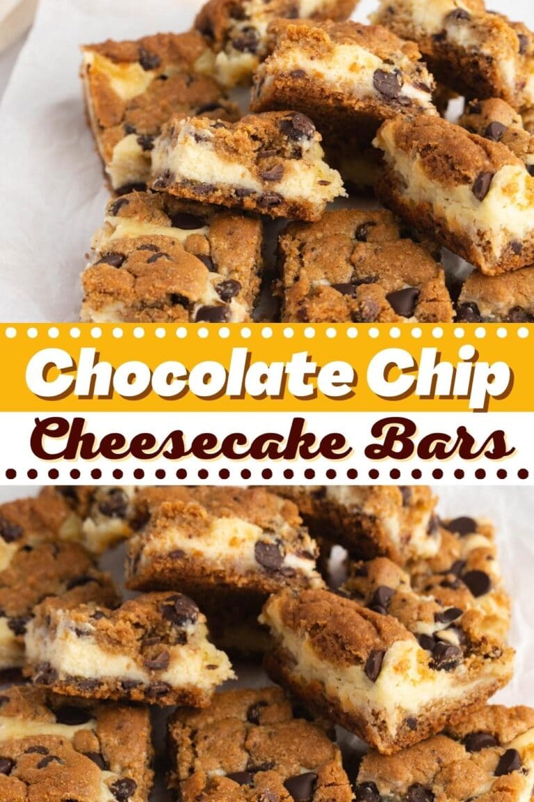 Chocolate Chip Cheesecake Bars - Insanely Good