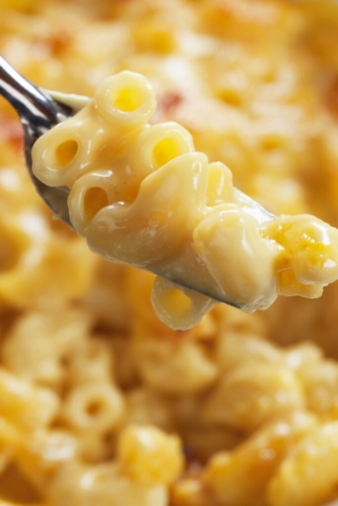 Creamy Mac and Cheese Served in Fork