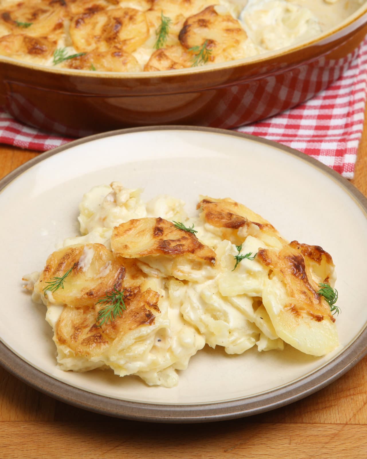 Creamy Scalloped Potatoes in a Plate